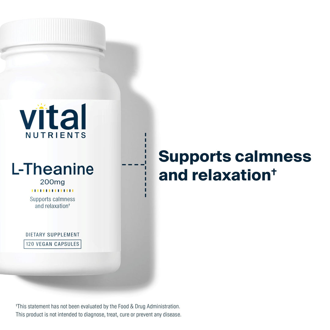 L-Theanine 200mg | Vegan Supplement | L Theanine Supplement Supports Normal Stress Levels and Cognitive Function* | Gluten, Dairy and Soy Free | 120 Capsules