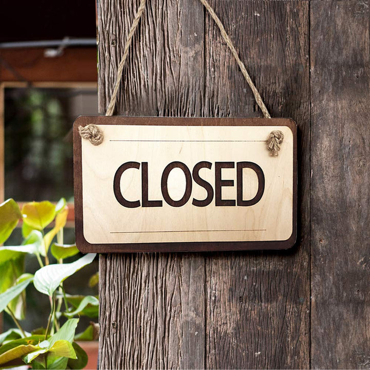 Wooden Open Closed Sign 126 Inch - Wooden Rustic Open and Closed Sign for Business - Wood Hanging Business Open Sign with Rope - Double Sided Vintage Open Signs for Shop Door Window Open Close Sign