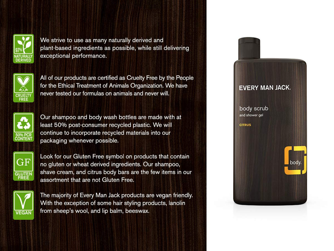 Everyman Jack Body Wash Shower Gel, Citrus Scrub, 16.9 Fl Oz (APR-002)