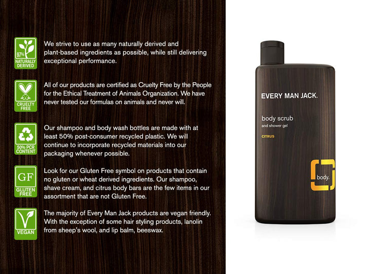Everyman Jack Body Wash Shower Gel, Citrus Scrub, 16.9 Fl Oz (APR-002)