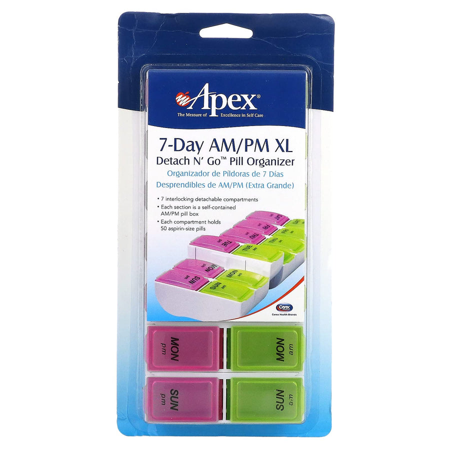 DSS 7-Day AM/PM Extra Large Detach N' Go Pill Organizer Each One