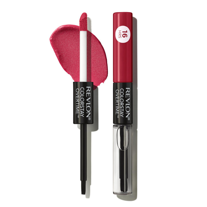 Colorstay Overtime Glossy Finish Dual Ended Long Wearing Liquid Lipstick with Clear Lip Gloss, with Vitamin E - Plum / Berry, Ultimate Wine (140), 0.07 oz