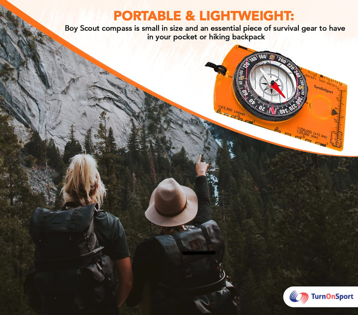 Orienteering Compass Hiking Backpacking Compass | Advanced Scout Compass Camping Navigation - Boy Scout Compass for Kids | Professional Field Compass for Map Reading - Best Survival Gifts