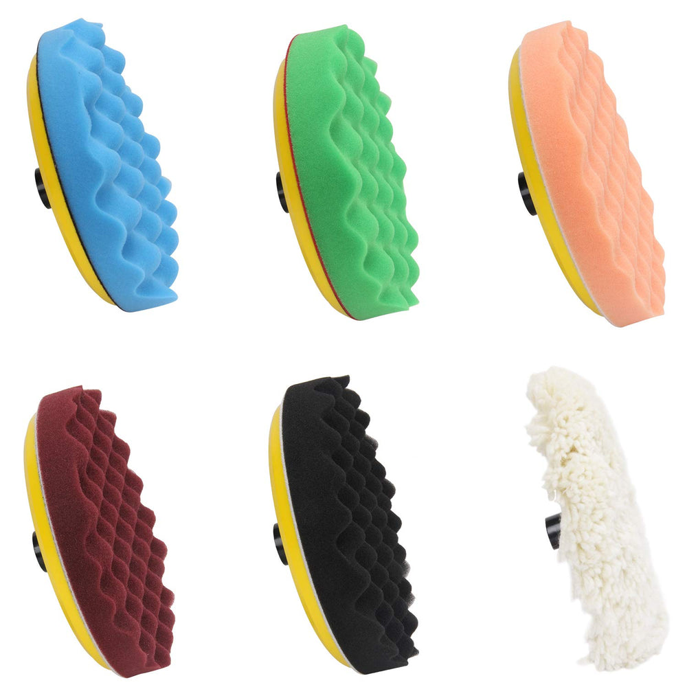 7-Inch Buffing and Polishing Pad Kit, 7 Pieces 7 Polishing Sponge, Waxing Buffing Pad Kit