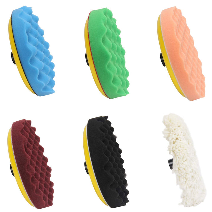 7-Inch Buffing and Polishing Pad Kit, 7 Pieces 7 Polishing Sponge, Waxing Buffing Pad Kit