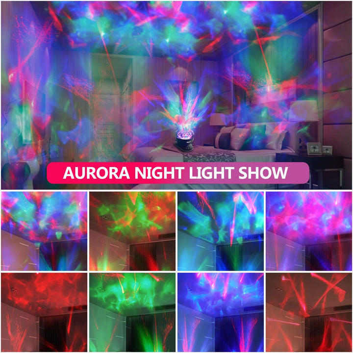 Galaxy Projector, Christmas Projector Star Projector with Bluetooth Speaker/Timer/Remote, White Noise Aurora Projector for Bedroom, Northern Ceiling Night Light Gift for Adults, Teenger, Baby, Kids