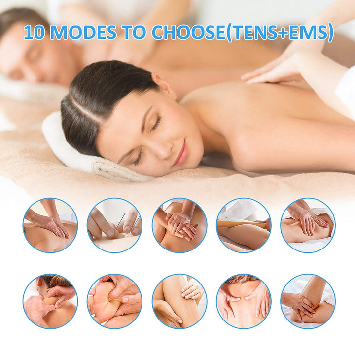 Wireless TENS Unit Muscle Stimulator EMS Massage Machine with Remote (FSA HSA Eligible) Rechargeable Mini Pain Relief Therapy Device Wireless Electric Pulse Massager for Neck Shoulder Back