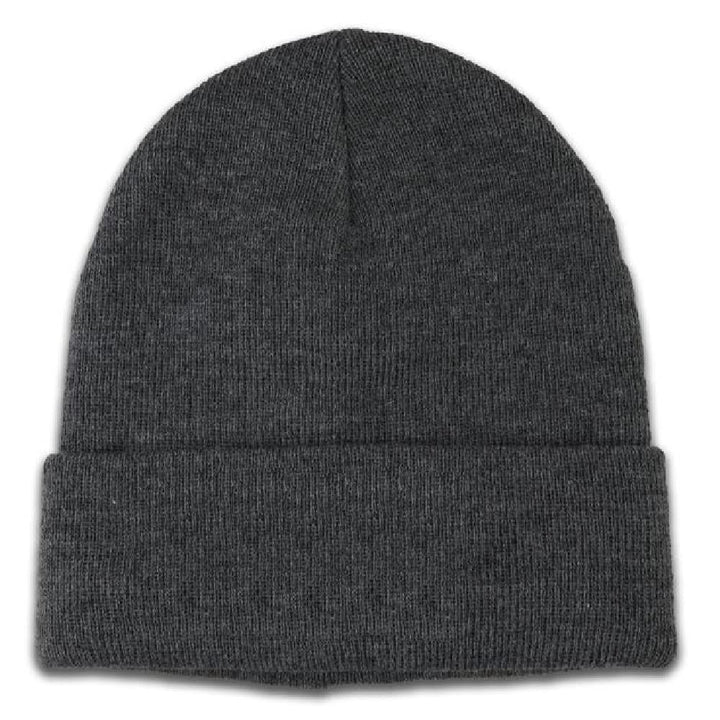 Adult Unisex Cuffed Beanie Knit Hat (Grey)