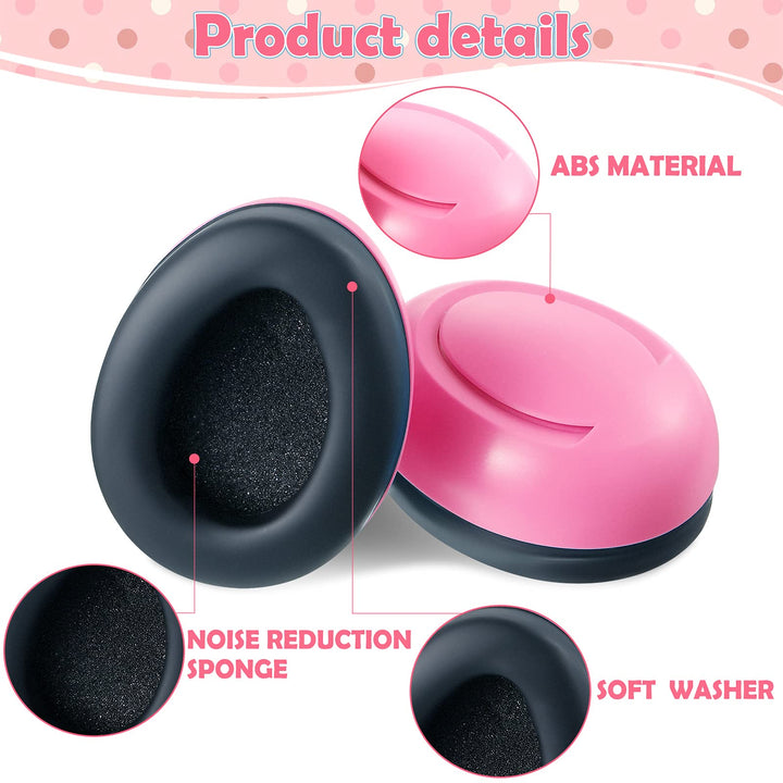 3-24 Months Baby Ear Protection Headphones Infant Noise Reduction Earmuffs for Toddler Kids with a Cloth Bag (Pink)