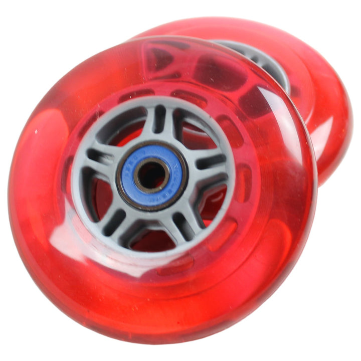 2 Scooter Wheels with ABEC 7 Bearings for Razor Scooter 100mm (red)
