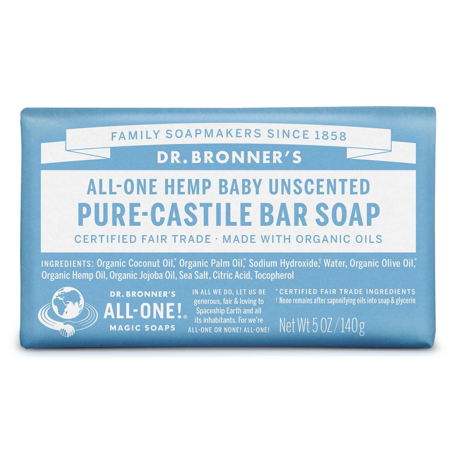 - Pure-Castile Bar Soap (Baby Unscented, 5 ounce, 3-pack) - Made with Organic Oils, For Face, Body, Hair, Gentle for Sensitive Skin, Babies, No Added Fragrance, Biodegradable, Vegan