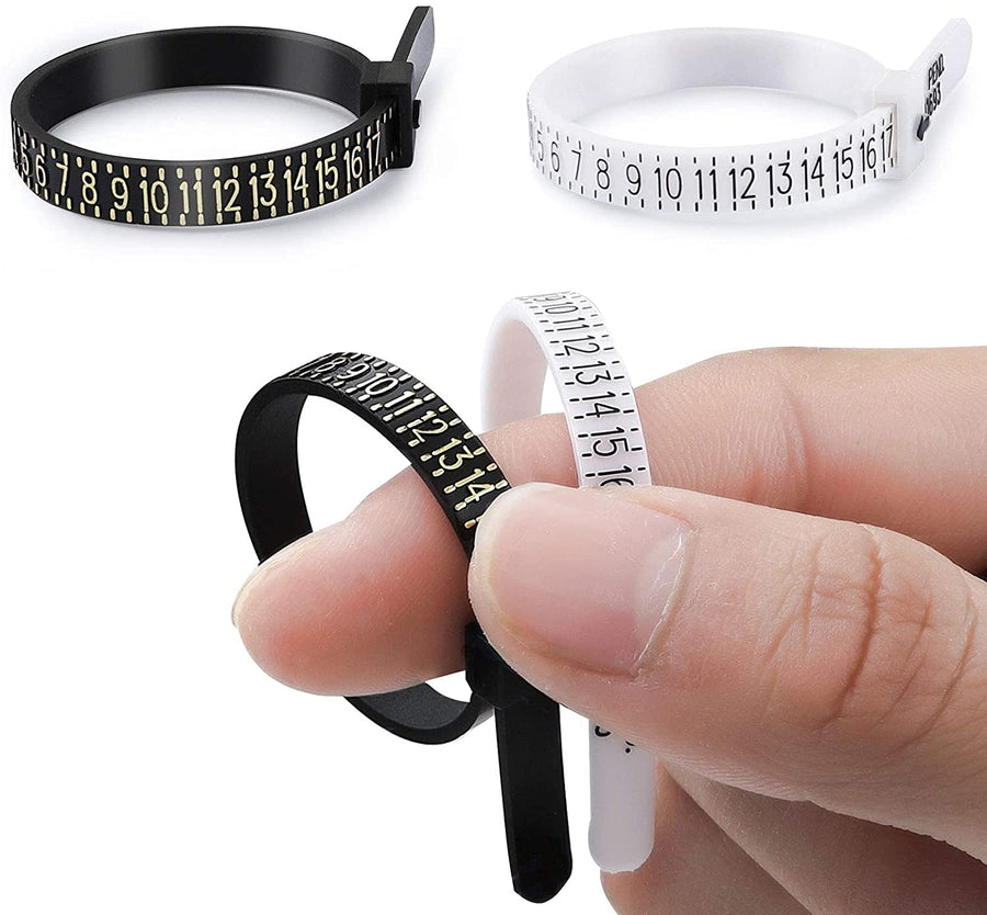 - 2 PCS 1-17 USA Ring Sizer, Measuring Tool Plastic Ring Sizer Measuring Set, Finger Measurer Jewelry Sizing Tools, Gauge Measure Tool Rings Size Tool for Women/Man and Children