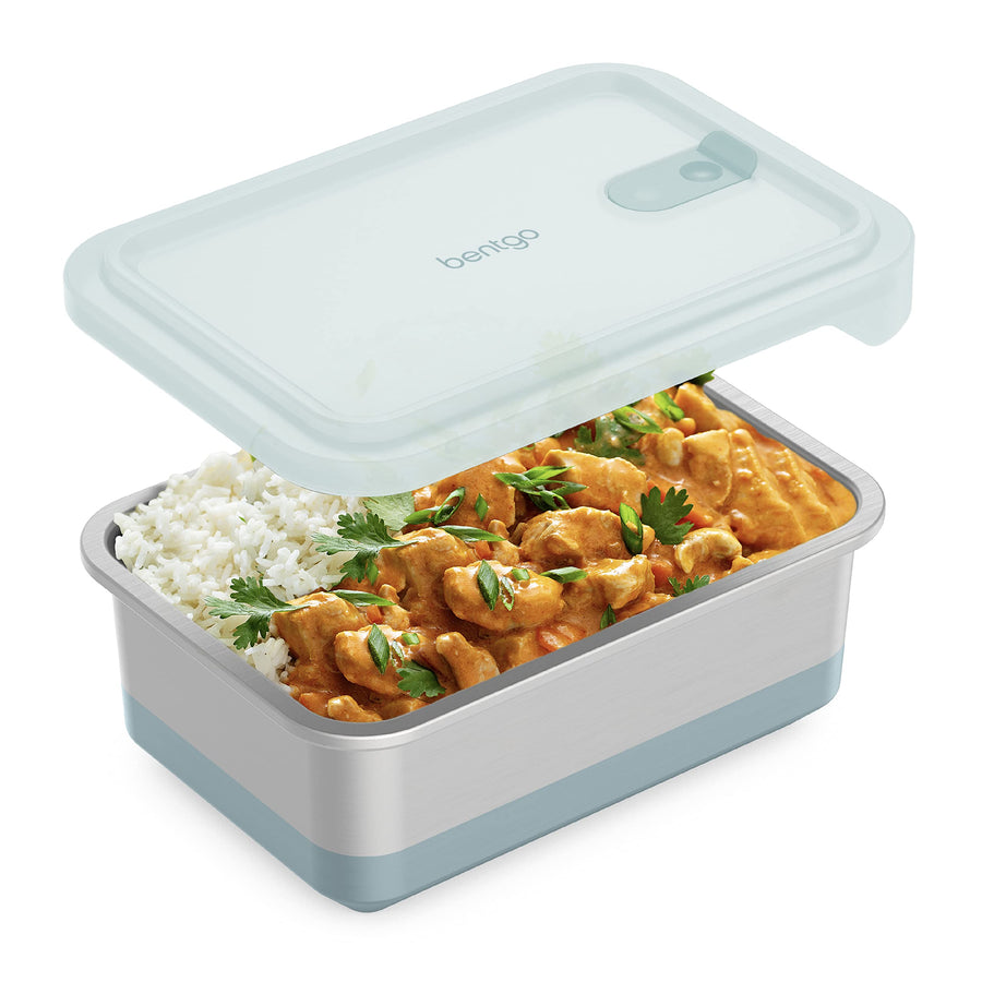 ® MicroSteel® Heat & Eat Container - Microwave-Safe, Sustainable & Reusable Stainless Steel Food Storage Container with Airtight Lid for Eco-Friendly Meal Prepping (Family Size - 8.5 Cups)