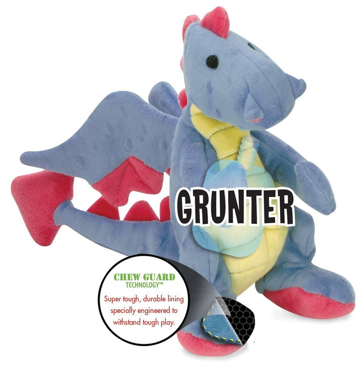 Bubble Plush Dragons Squeaky Dog Toy, Chew Guard Technology - Periwinkle, Large