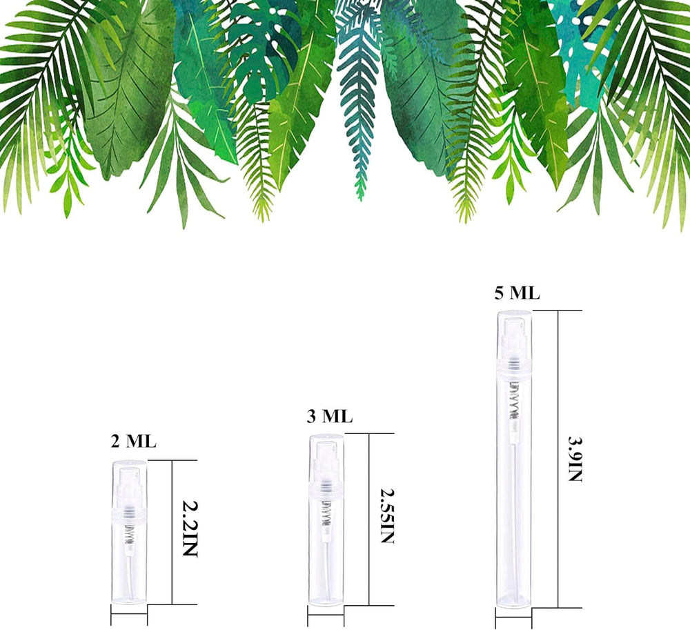 Mini Spray Bottle, Clear Plastic Empty Sample Containers, Fine Mist Perfume Travel Refillable Spray Bottle Perfume Atomizer Small Portable Bottle for Cleaning, Essential Oils 120Pcs 3ml