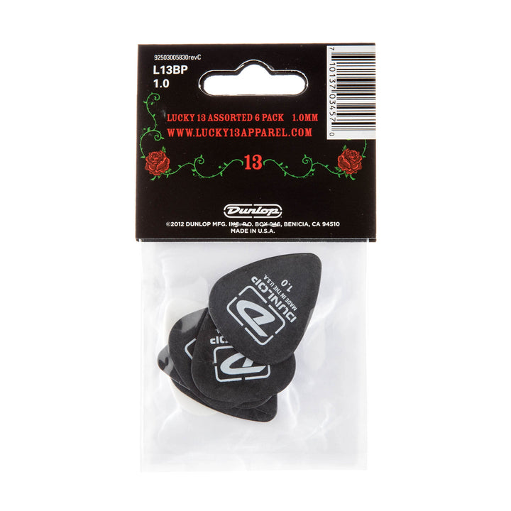 L13BP1.0 Lucky 13 Picks, Assorted, 1.0mm, 6/Player's Pack
