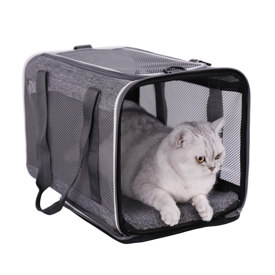 Large Soft Cat Carrier Bag for Cats Under 25 lbs. Easy to Load and Store. Safe and Comfortable