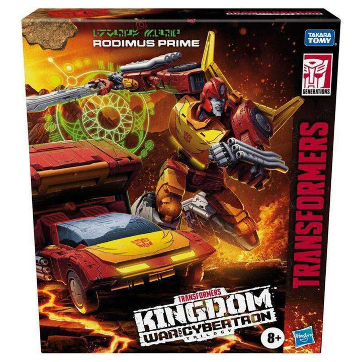 Toys Generations War for Cybertron: Kingdom Commander WFC-K29 Rodimus Prime with Trailer Action Figure, Kids Ages 8 and Up, 7.5-inch