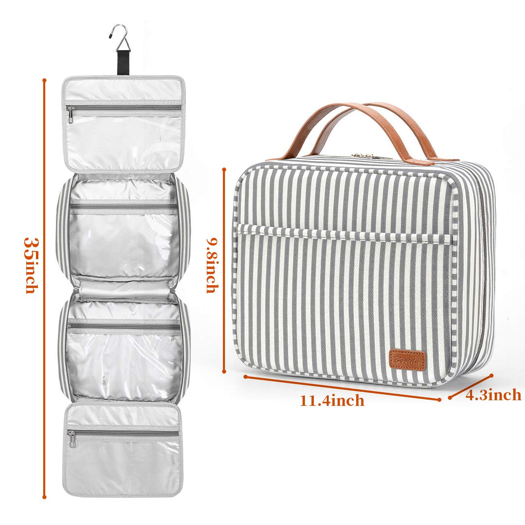 Hanging Travel Toiletry Bag,Large Capacity Cosmetic Travel Toiletry Organizer for Women with 4 Compartments & 1 Sturdy Hook,Perfect for Travel/Daily Use/Valentines' Day