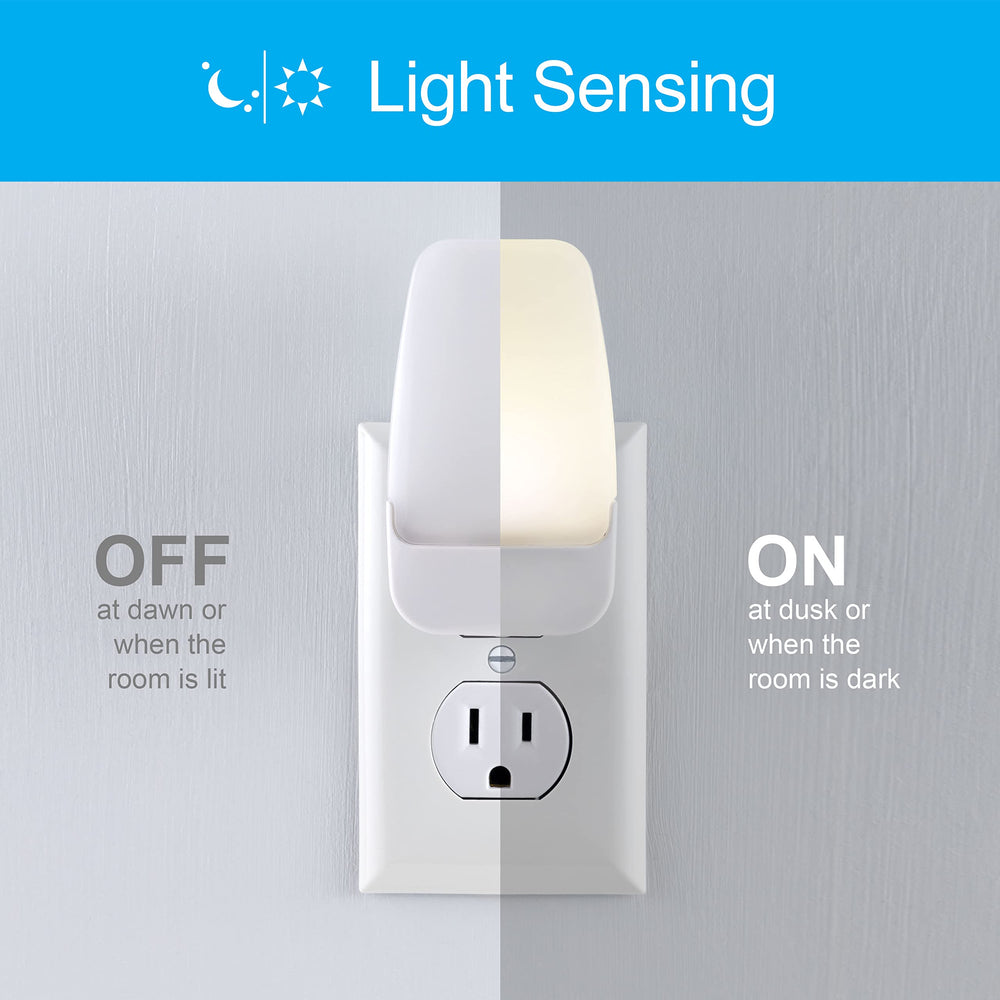 LED Night Light, Plug-in, Dusk to Dawn Sensor, Warm White, Ambient Lighting, Ideal Kids Adults Nightlight for Bedroom, Bathroom, Nursery, Hallway, Kitchen, 30966, 2 Pack