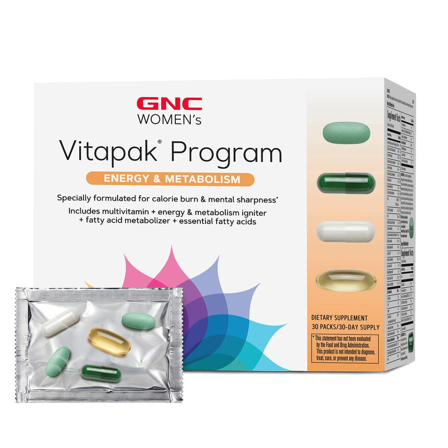 Women's Vitapak Program - Energy & Metabolism | Complete Nutrient System Designed for Women | Supports Increased Energy & Metabolism Plus Performance & Focus |Daily Supplement | 30 Packs