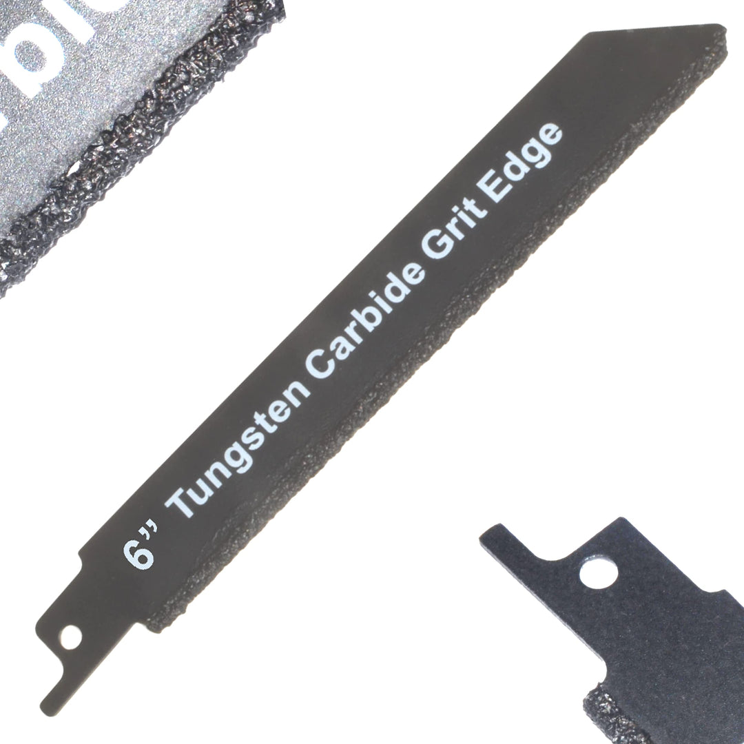 6 in Carbide Sawzall Blade 6 inch x 3 Pack Tungsten Carbide Grit Reciprocating Blades for Drywall Hardie Board Cement Board Fiberglass and Cast Iron