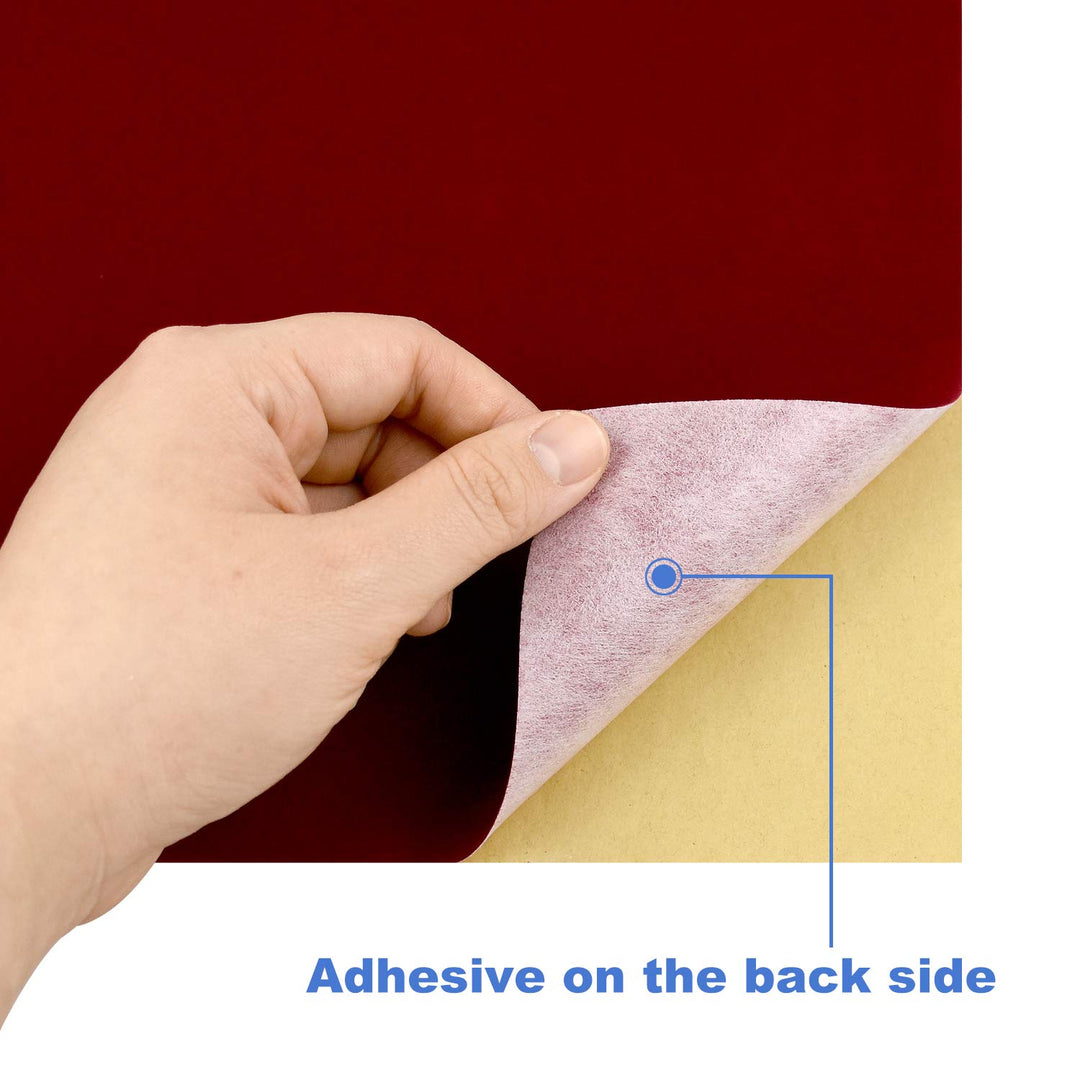15PCS Red Velvet Fabric Sticky Back Adhesive Back Sheets, Self Adhesive Velvet Fabric for Jewelry Drawer Craft Fabric and Craft Making (8.3 x 11.8) A4 Sheet