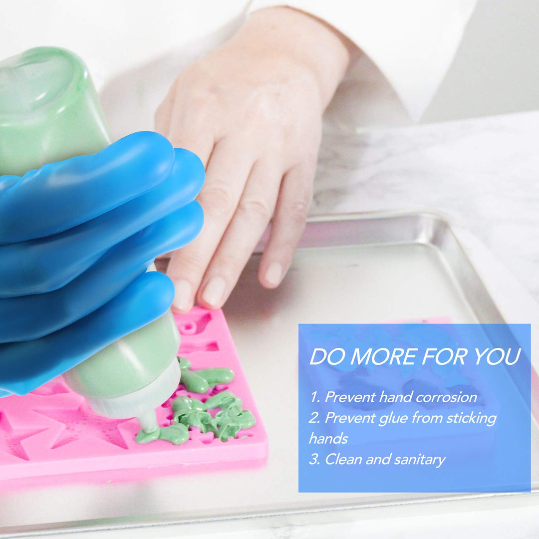 3 Pairs Silicone Gloves for Epoxy Resin Casting Reusable Waterproof Epoxy Gloves Safe Silicone Gloves Finger Protectors for DIY Jewelry Making Work Crafts