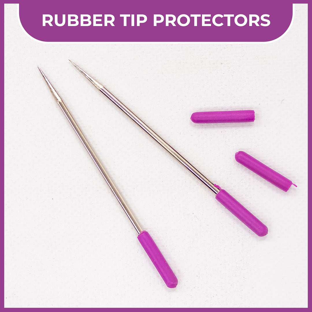 Crafter's Companion CC POKY2 Stainless Steel Pokey Pack of 2-Rubber Tip Protectors-Essential Tools for Craft Kit, One Size, White