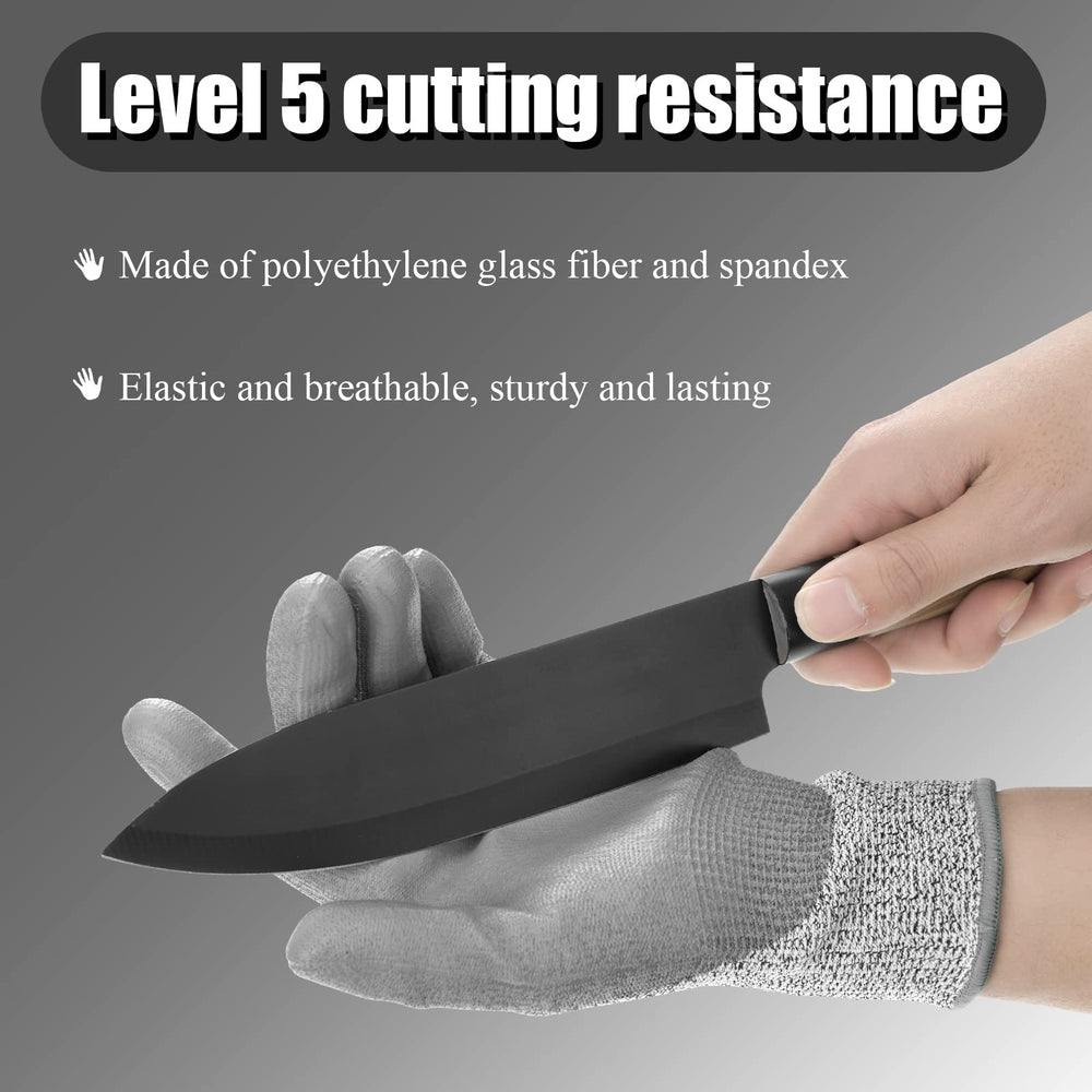 Level 5 Cut Resistant Gloves, 6 Count, Grey, Unisex, Protective Glove