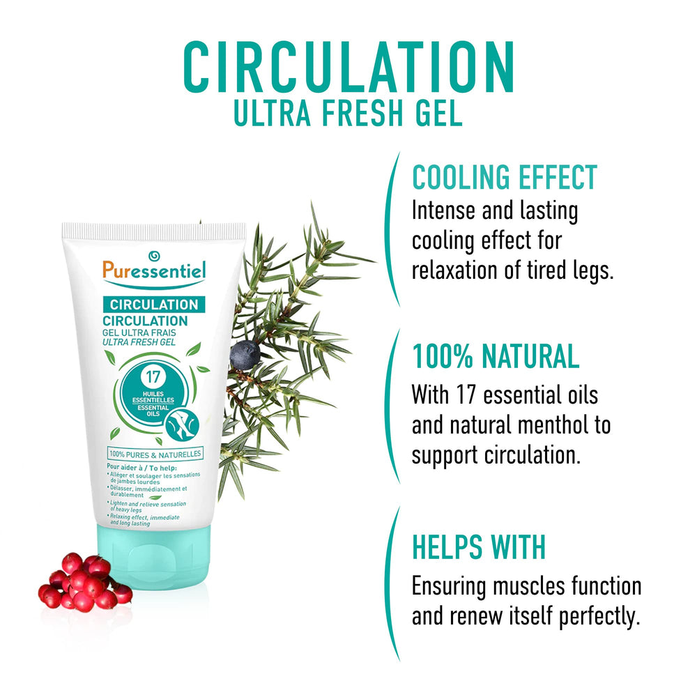 Puressentiel Circulation Ultra-Fresh Gel with 17 essential Oils, 125 ml