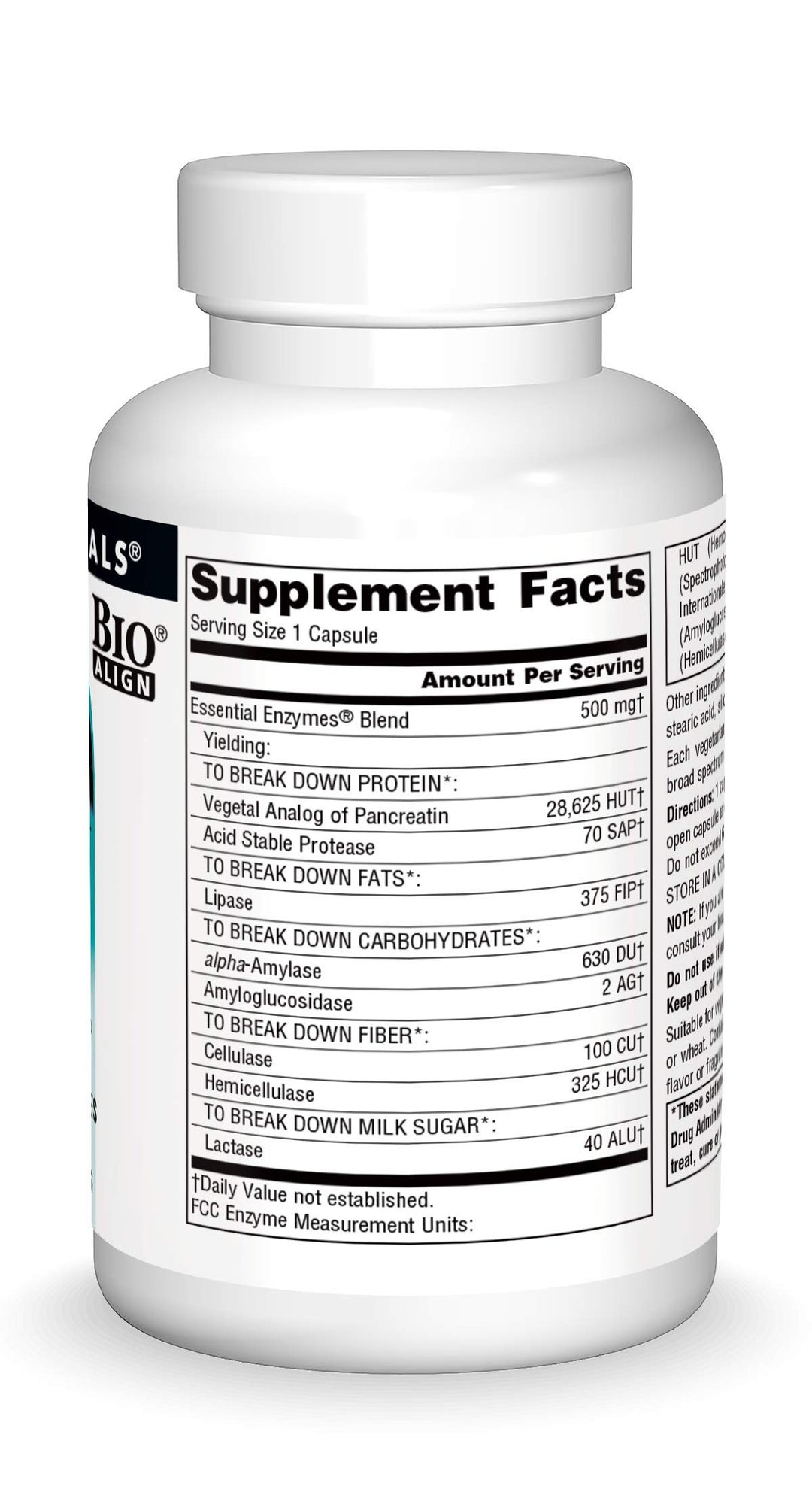 Essential Enzymes 500mg Bio-Aligned Multiple Enzyme Supplement Herbal Defense for Digestion, Gas, Constipation & Bloating Relief - Supports Immune System* - 120 Vegetarian Capsules