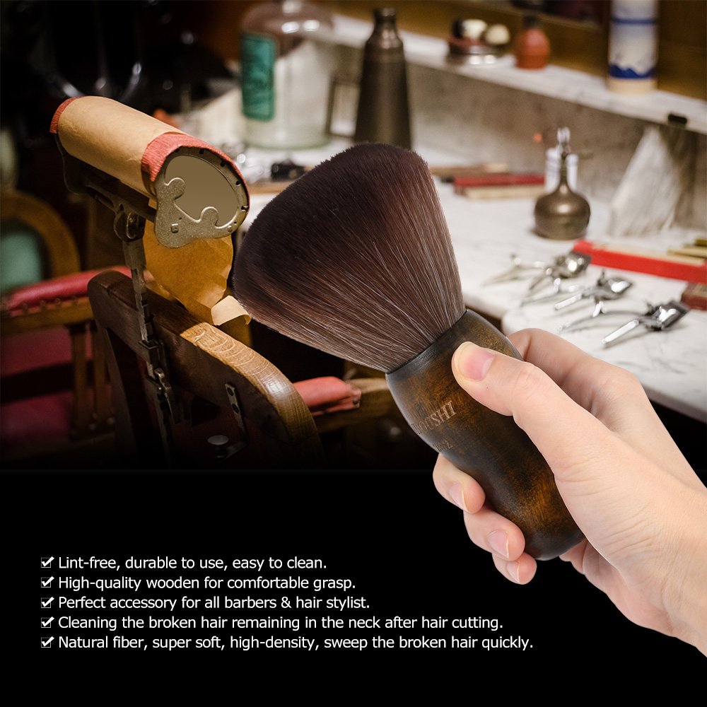 Large Hair Cutting Neck Duster Brush Professional Barber Natural Fiber Wooden Handle Cutting Kits