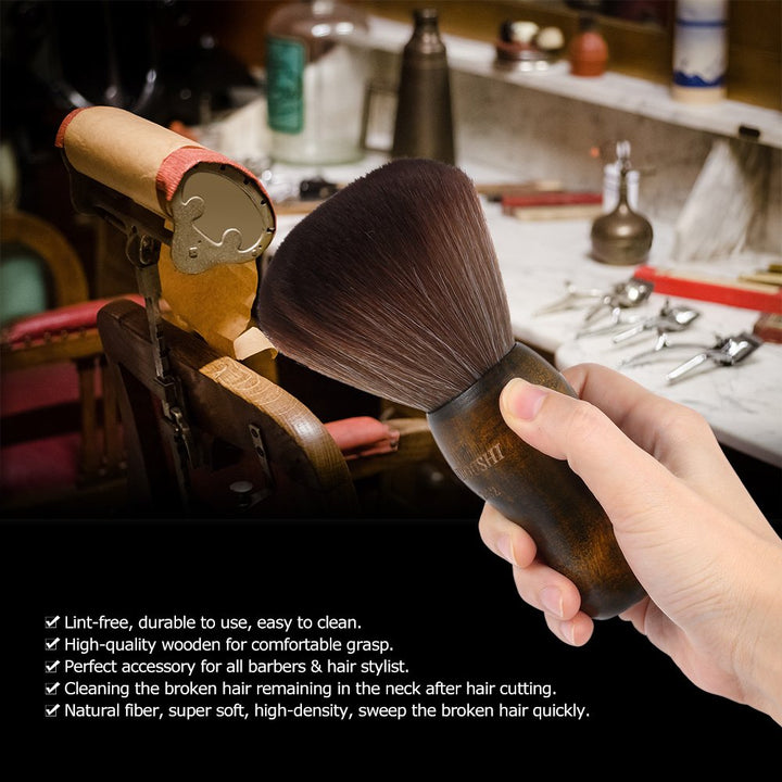 Large Hair Cutting Neck Duster Brush Professional Barber Natural Fiber Wooden Handle Cutting Kits