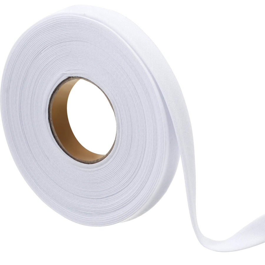 1/2 Inch Double Fold Bias Tape Bias Binding Tape Wide Fold Cotton Tape for Sewing Seaming Hemming Piping Quilting Projects (White,10 Yards)