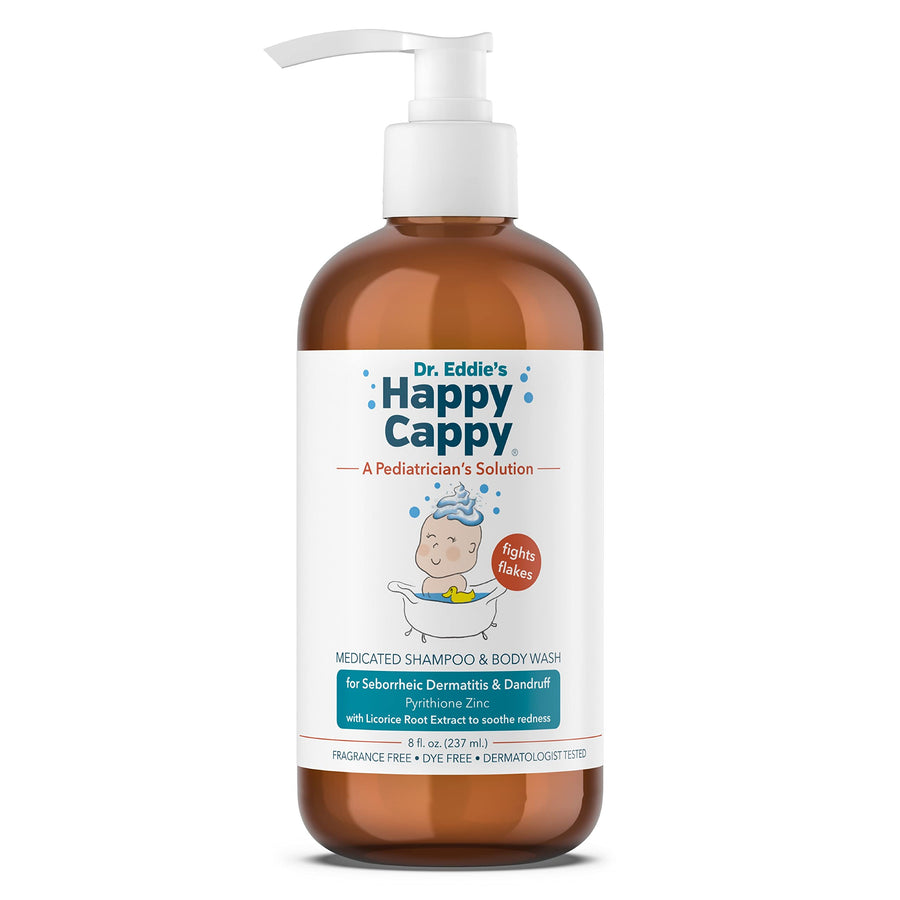 Dr. Eddie’s Medicated Shampoo and Body Wash- Baby Dandruff Shampoo, Helps Cradle Cap and Seborrheic Dermatitis, Reduces Flakes and Redness, Dermatologist Tested, Fragrance-Free - 8 Fl Oz