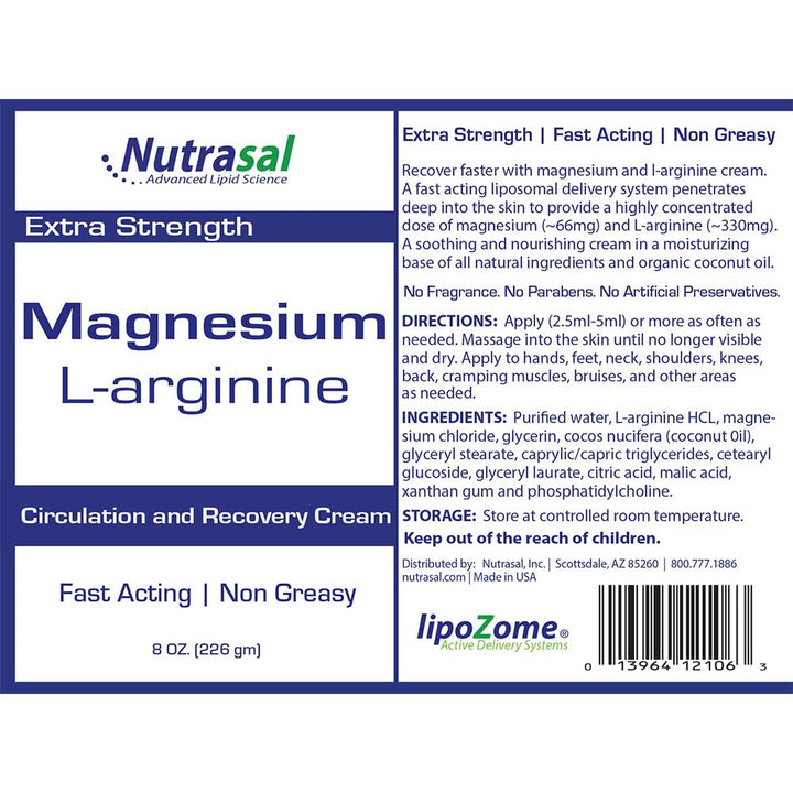 Magnesium L-Arginine Cream - 8oz