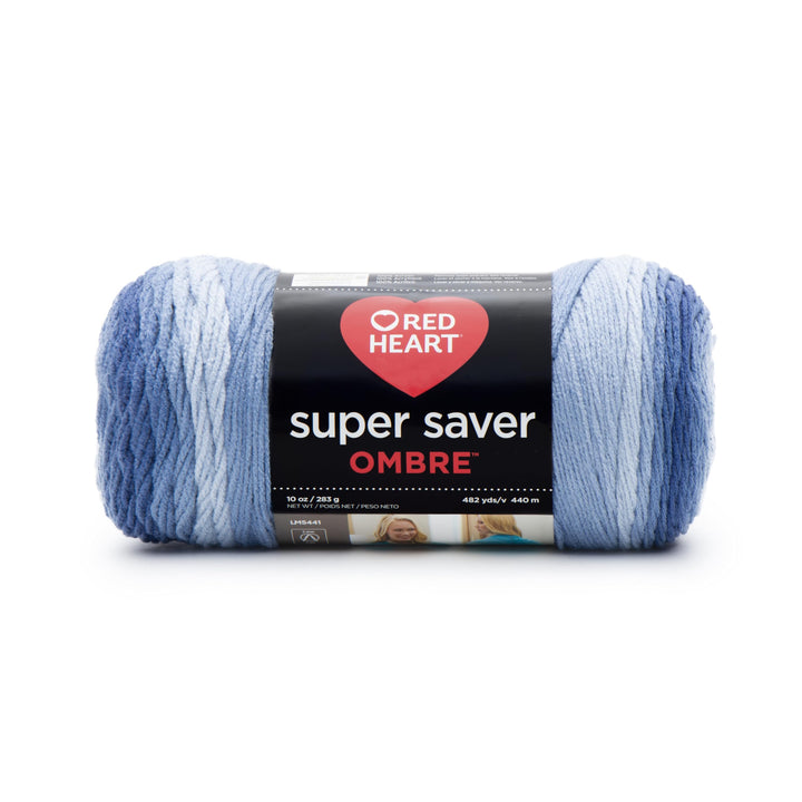 RED HEART E305.3962 Super Saver Ombre Yarn, Vineyard