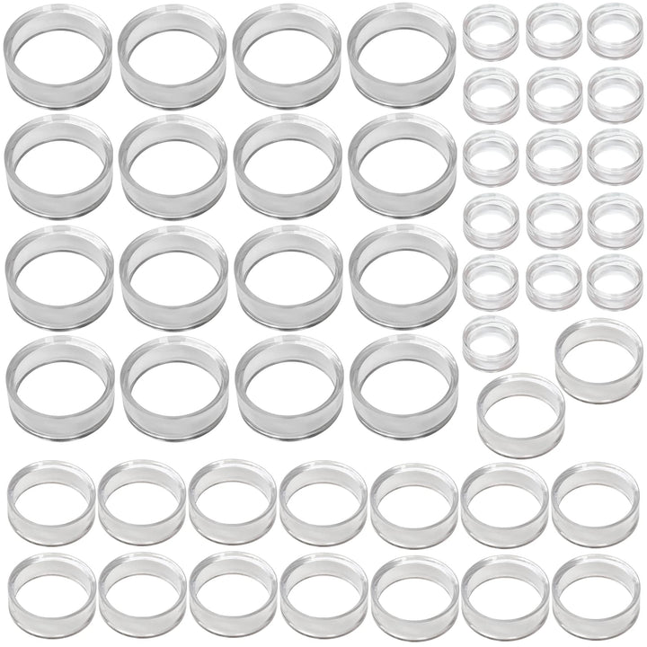 (48 Pack) Baseball Display Stand,Spheres Holder, Clear Baseball Ring, Sphere Stand,Round Display Stand for Golf Ball, Baseball, Softball, Tennis Ball, Spheres, Marbles, 3 Sizes: Large, Medium, Small