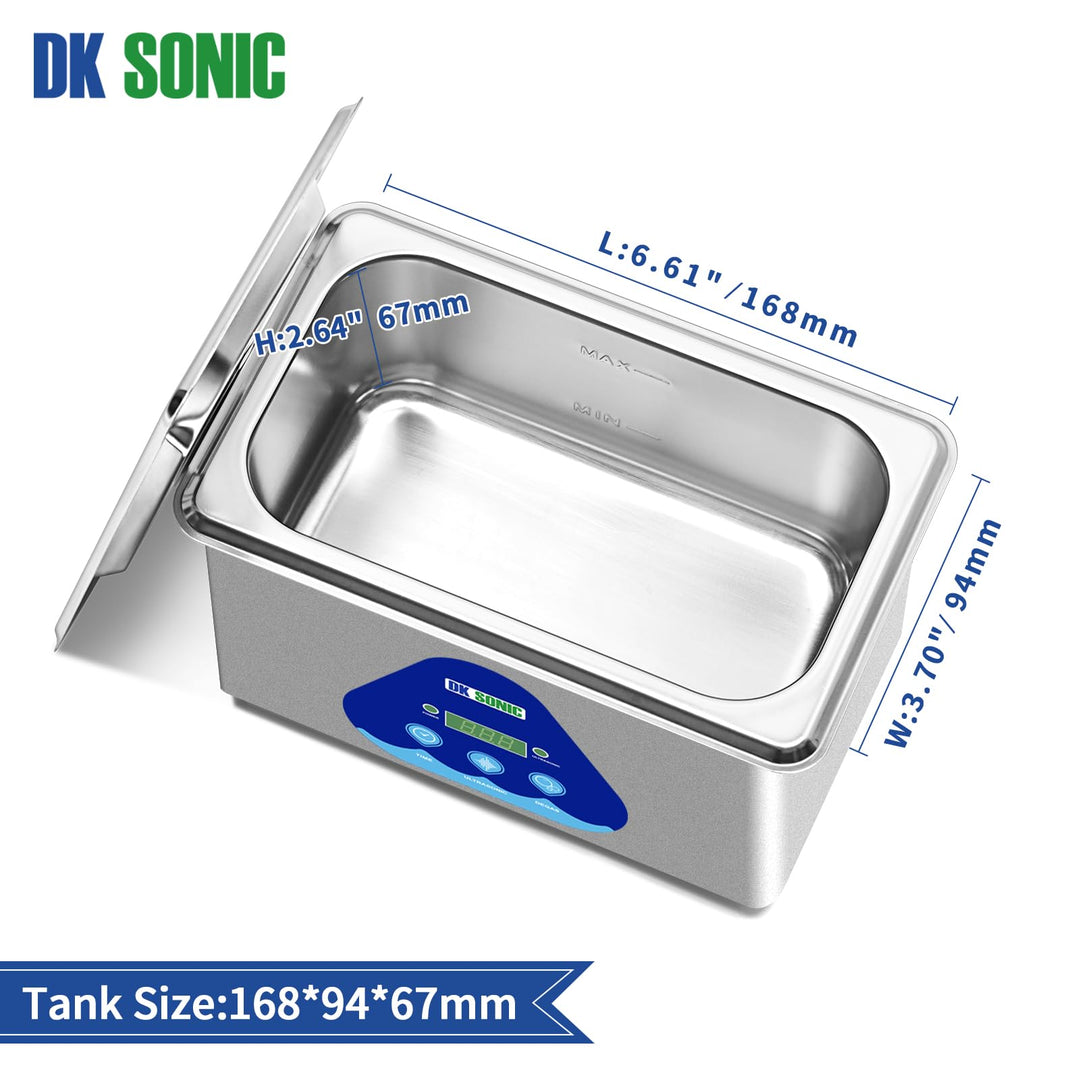 900ML Sonic Cleaner with Digital Timer and Basket for Jewelry, Ring, Eyeglasses, Watchband, Coins, Small Metal Parts, Daily Necessaries, etc (900ML, 110V)