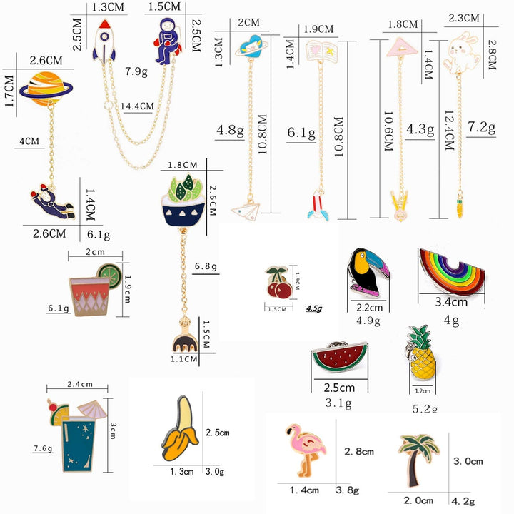 Enamel Lapel Pin Set 25 PCS Cartoon Cute Backpack Jackets Pin DIY Crafts Hard Lapel Brooch for Kid's Women Christmas Gifts (B)