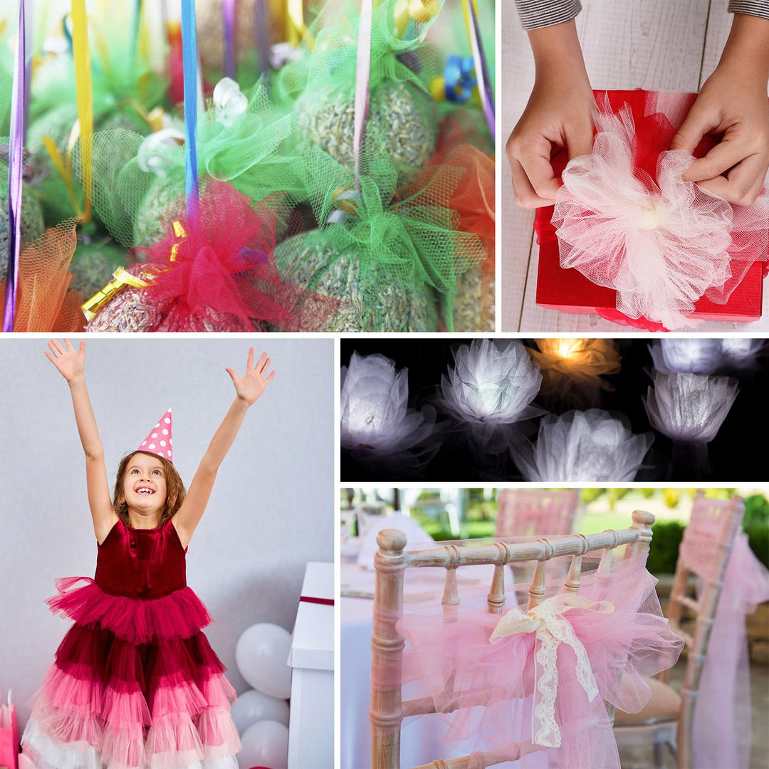 54 by 20 Yards Tulle Fabric Rolls Blush Tulle Ribbon Tutu Spool Bolt for DIY Wedding Decoration Baby Shower Tutu Skirt Gift Wrapping Large Matte Tulle, Roll Packaging (Blush)
