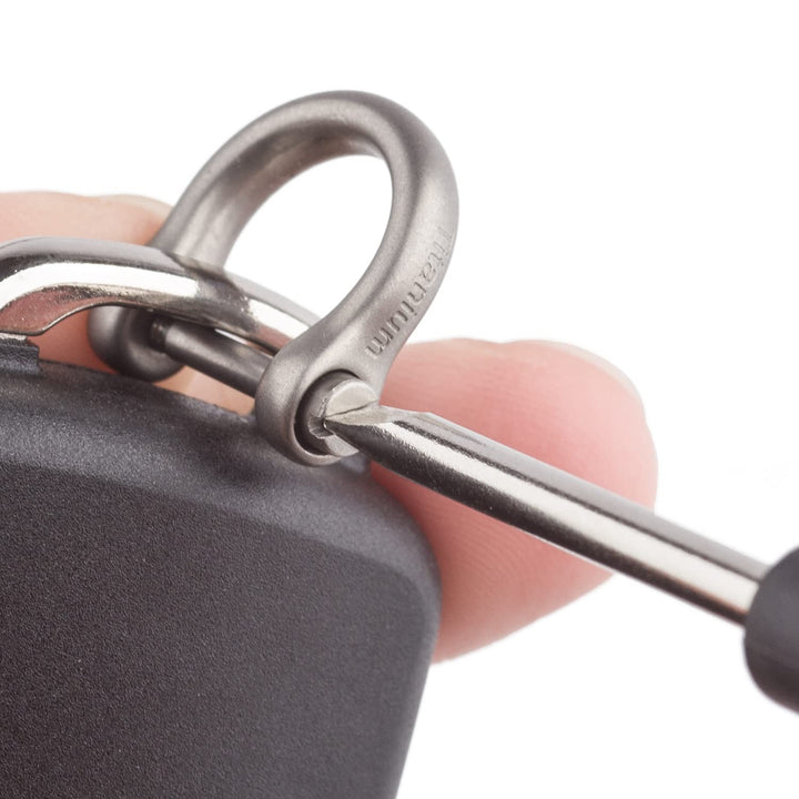 Titanium D-Rings with Screw Shackle, U Shape Key Chains Rings, Car Keys Tools, DIY Leather Craft Purse/Wallet Buckle 1 pcs (Matte, Tiny)