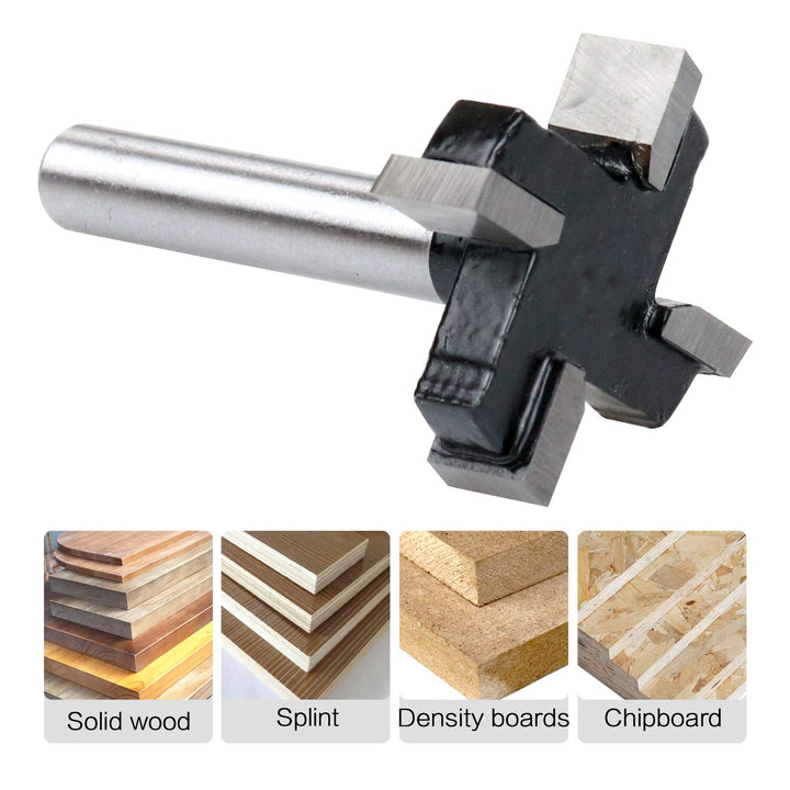 CNC Spoilboard Surfacing Router Bits 1/4 inch Shank 1 inch Cutting Diameter, Slab Flattening Router Bit Carbide Planer Router Bits Wood Milling Cutter Planing Woodworking Tools