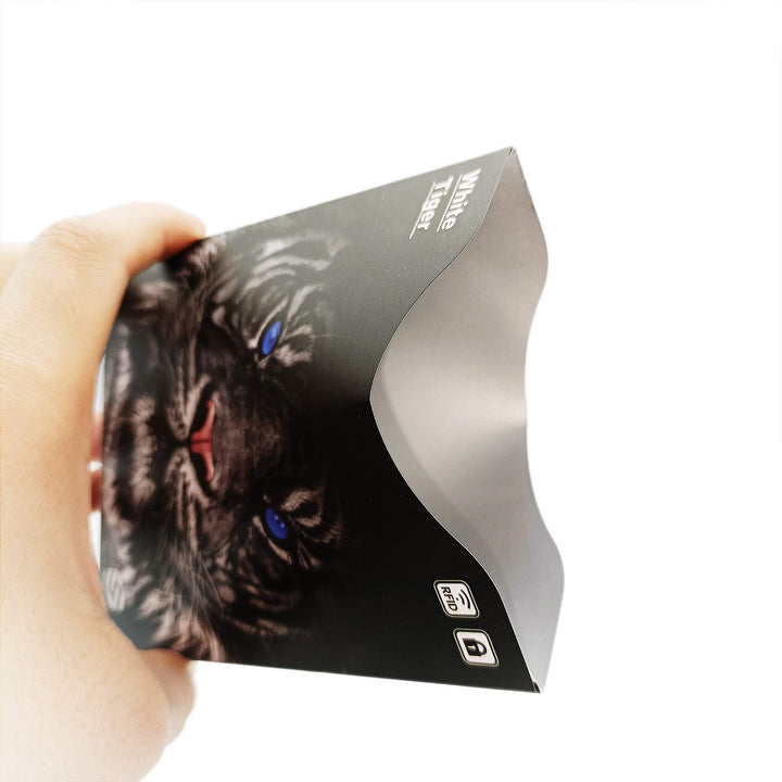 12 RFID Blocking Sleeves (9 Credit Card sleeves & 3 Passport Protectors) Premium Identity Theft Protection Secure Sleeves travel case cat design