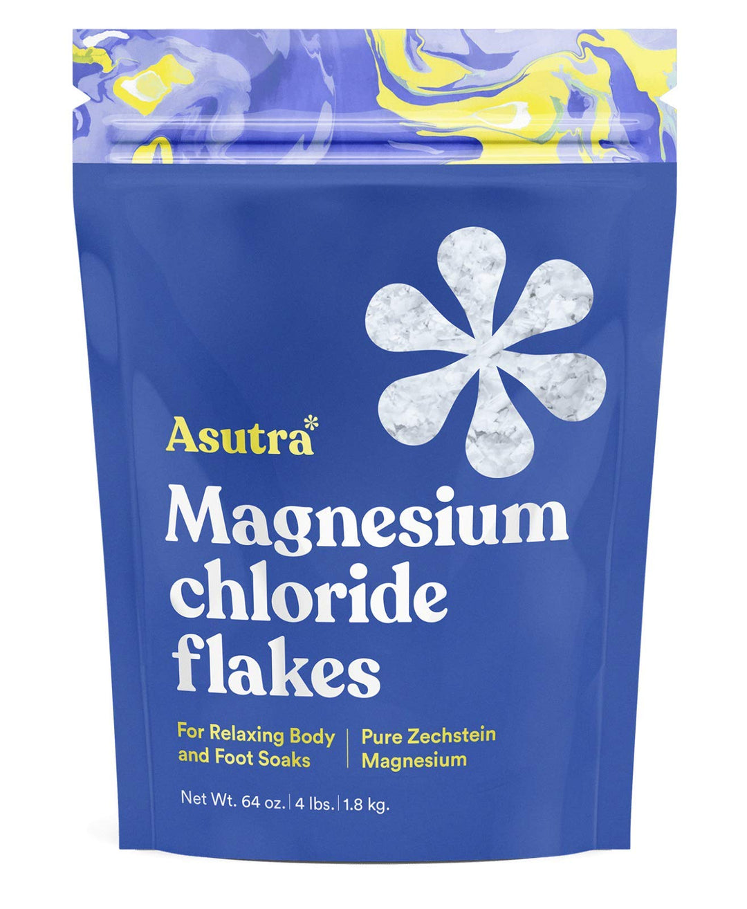 Magnesium Chloride Bath Flakes, 4 lbs - for Relaxing Foot & Body Soaks, Epsom Salt Alternative, Rapid Absorption