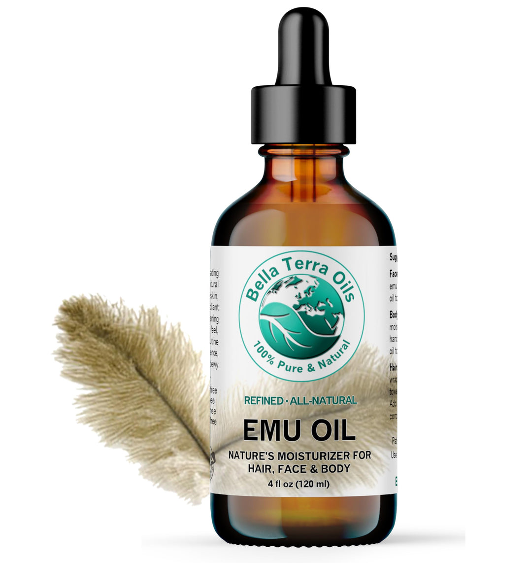 - Emu Oil 4 oz - Genuine Pure Australian Emu, Infused with Linoleic & Oleic Acid, Perfect Companion for Lustrous Skin