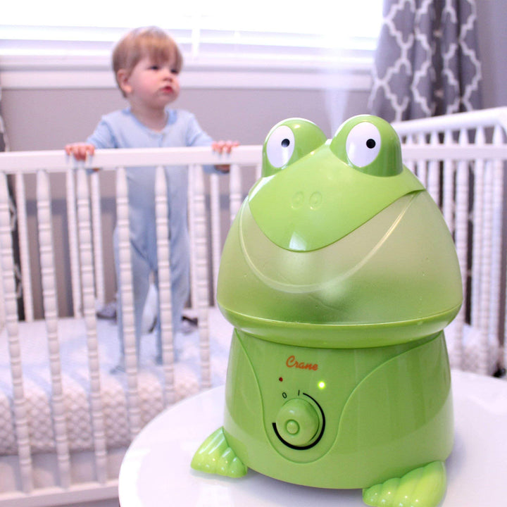 Crane USA Humidifiers - Frog Adorable Ultrasonic Cool Mist Humidifier - 1 Gallon Adjustable Mist Output, Automatic Shut-off, Whisper-Quiet Operation for Home Bedroom Office Kids & Baby Nursery