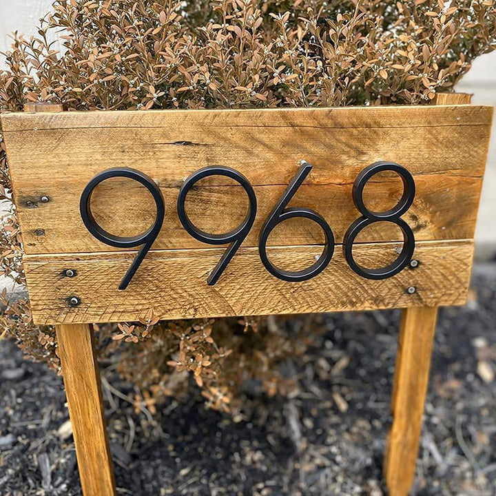 5 Stainless Steel Floating House Number, Metal Modern House Numbers, Garden Door Mailbox Decor Number with Nail Kit, Coated Black, 911 Visibility Signage (0)