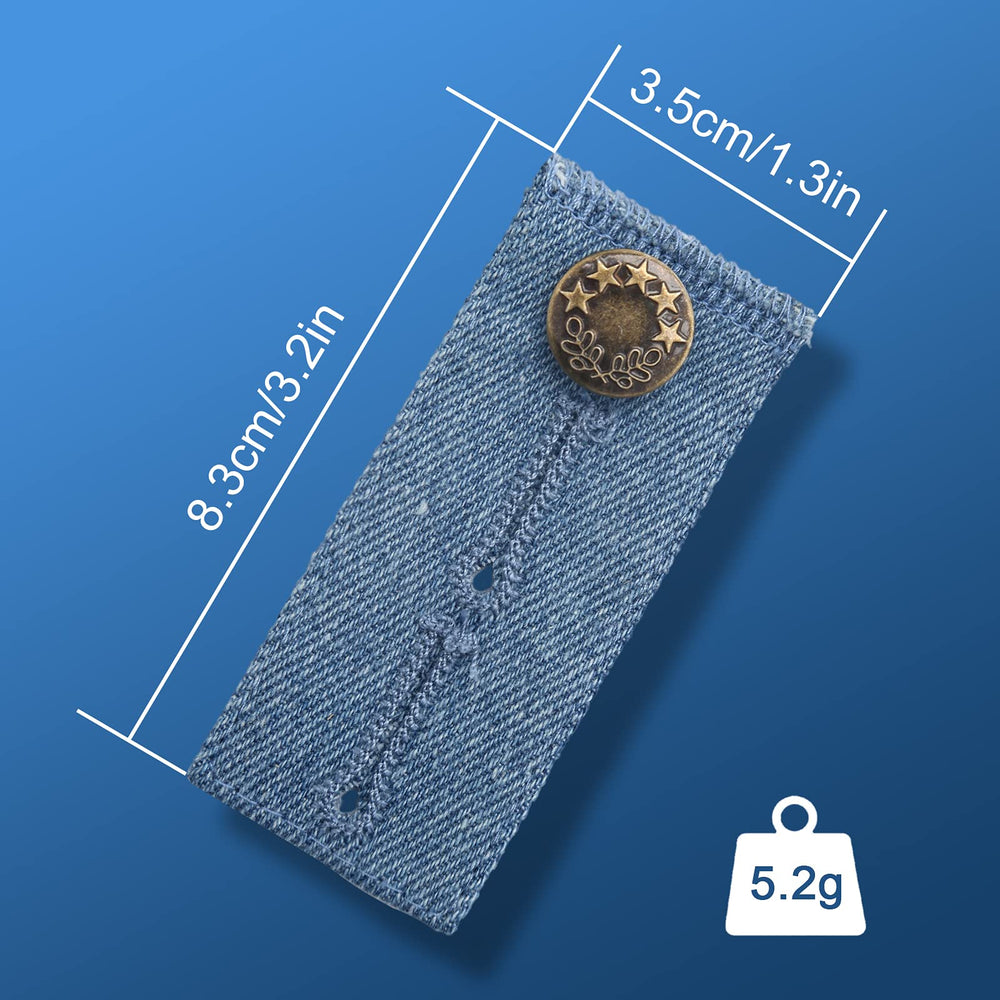 Set of 4 8.5 x 3.5 cm Extension Trousers for Pregnancy Men Women Jeans Trousers Skirts (4 Colours)